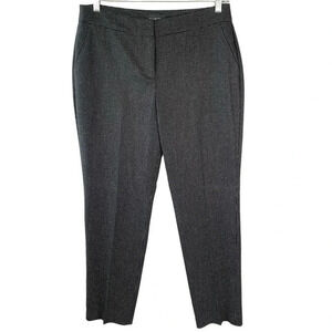 Talbots Wool Blend Curvy Straight Leg Trouser Pants Size 10 Black Gray Pin Dots